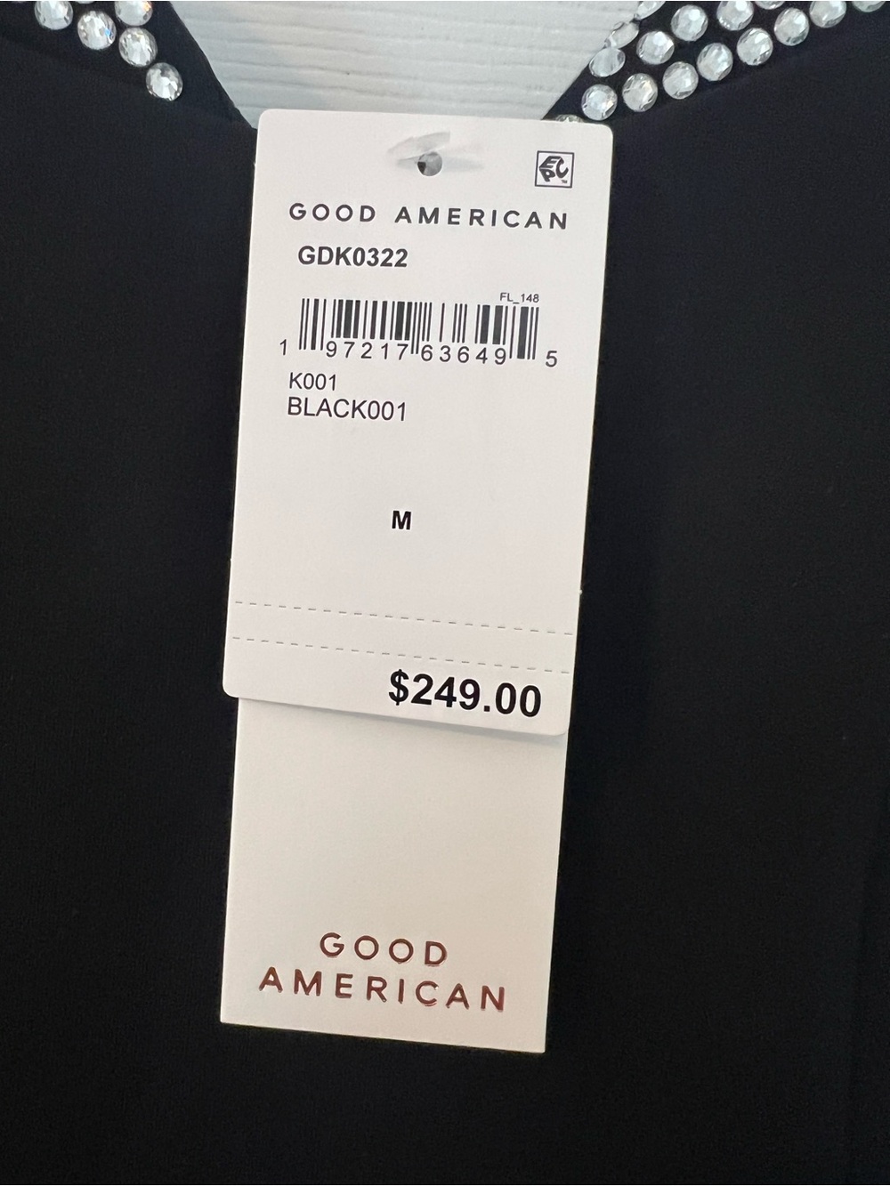 Good American Ponte Embellished Black Gown - Picture 7 of 8